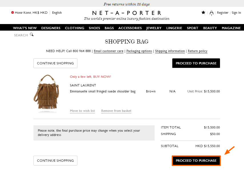 cancel net a porter order